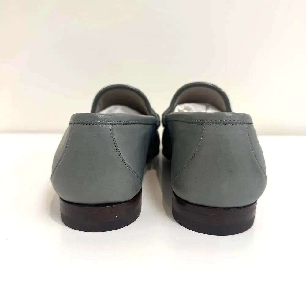 GUCCI Betis Glamour Leather Gold Horsebit Swamp Grey Loafer 10 NEW Shoes 1953